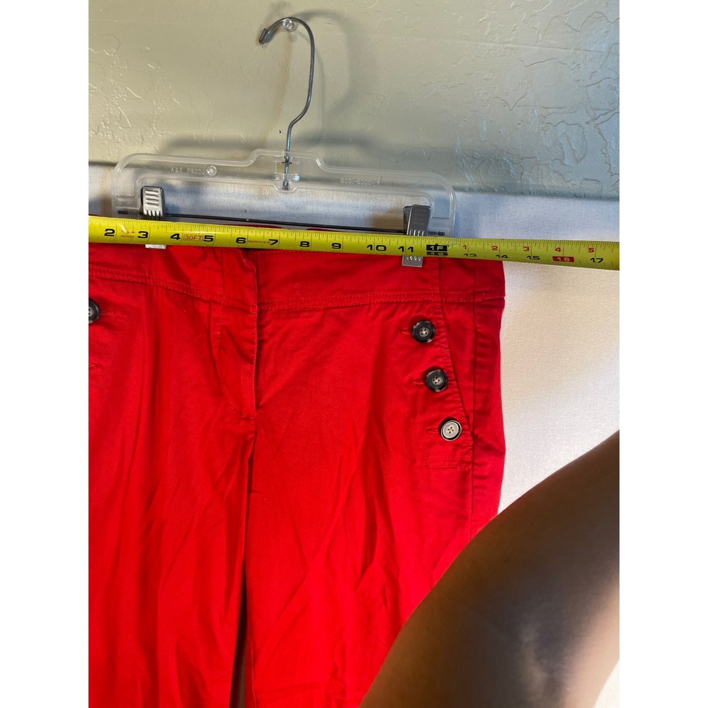 Ann Taylor LOFT Red Sailor Wide Leg Pants Decorative Buttons Petite 2P Womens - Picture 8 of 11